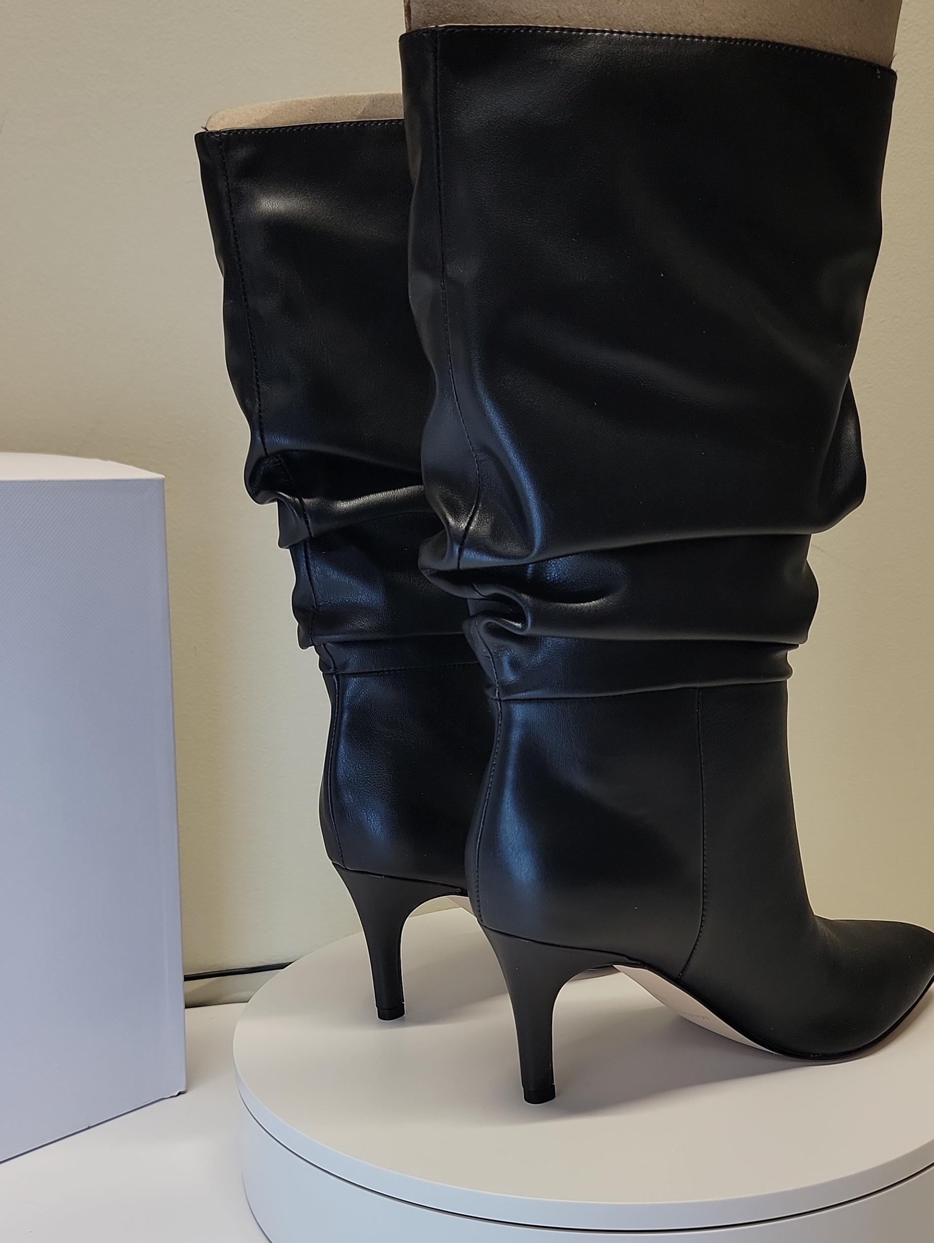 Mark Fisher New In Box Black Slouch Mid-Calf Pointed Toe Heel Boots "Idaley" — image 4 of 8